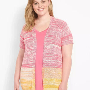 Lane Bryant Space Dye Short Sleeve Sweater in Size 22/24